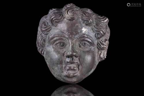 ROMAN SILVER CUPIDS HEAD APPLIQUÉ