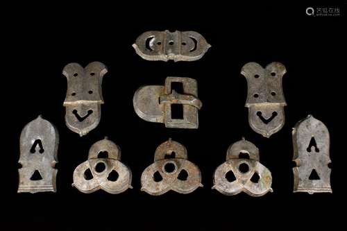 MEDIEVAL AVAR SILVER BELT FITTINGS SET