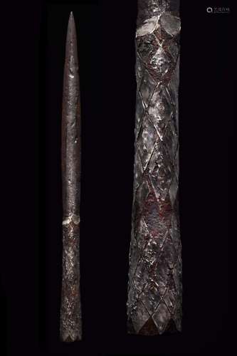 VIKING SCANDINAVIAN SILVER INLAID IRON SPEAR