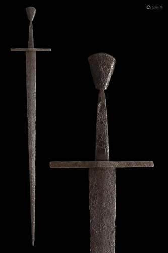 A MEDIEVAL CRUSADER IRON SWORD