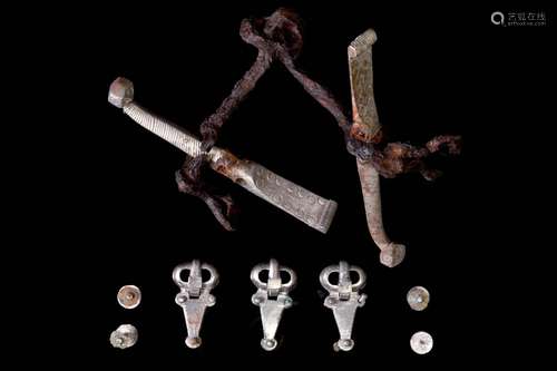 A ROMAN SILVER HORSE HARNESS AND APPLIQUE SET