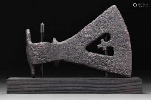 A VIKING IRON "CROSS IN THE AXE" AXE HEAD