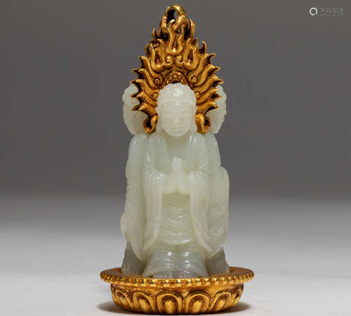 Hetian Jade Buddha pendant from Liao Dynasty, China