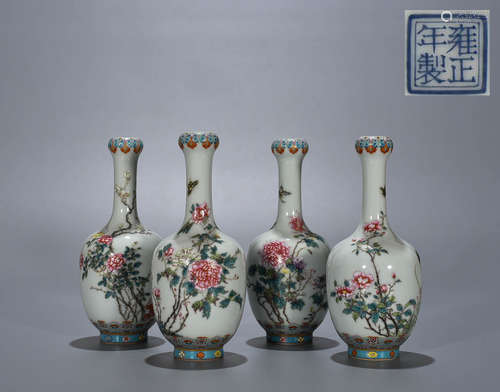 Chinese powder enamel garlic vase from qing Dynasty