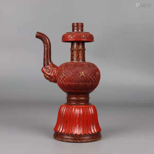 A lacquer candlestick