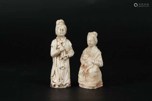 Pair ting-ware figures