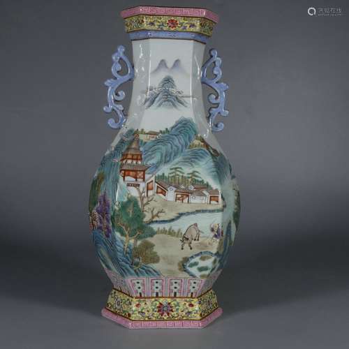 Fencai glaze and gilt vase