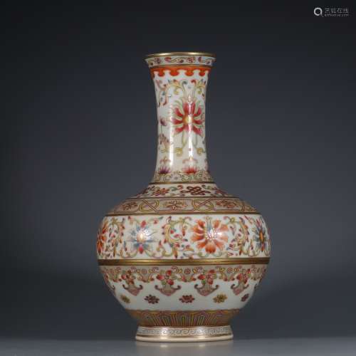 Fencai glaze and gilt vase