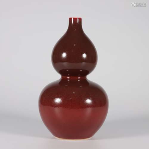 A copper red double gourds vase