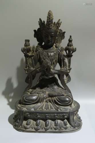 A bronze bodhisattva