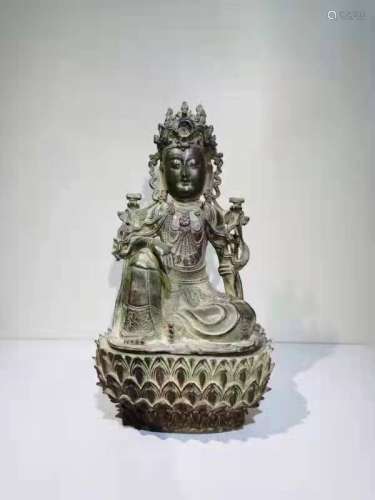 A bronze seated buddha