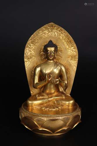 a bronze gilt Buddha