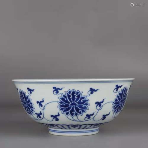 A blue and white bowl