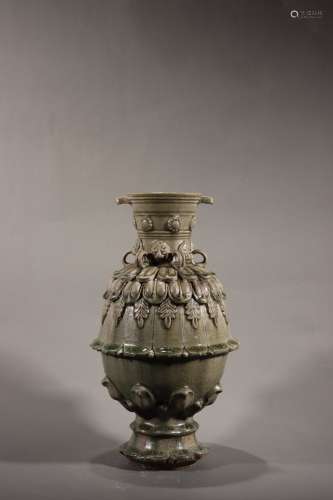 A pottery zun vase