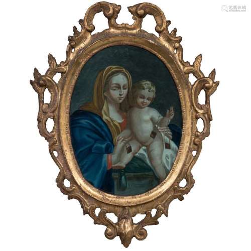 SCUOLA SICILIANA DEL XVIII SECOLO, Madonna con Bambino