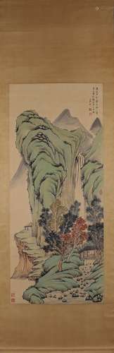 王原祁 山水圖 紙本