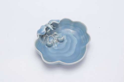Blue Glazed Porcelain Brush Washer, China