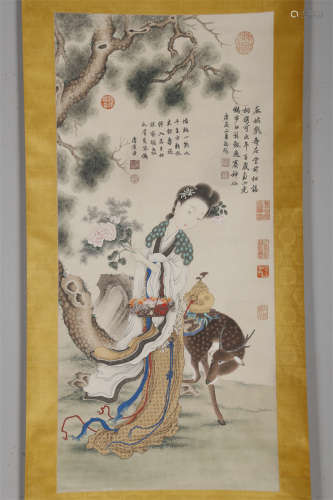 A Magu-Offering-Longevity Painting on Paper.
