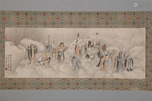 An Arhats Painting on Paper by Chen Yuandu.