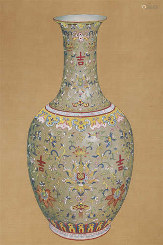 A Flower Vase Painting by Lang Shining.