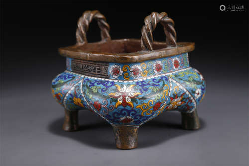 A Cloisonne Enameled Copper Censer.