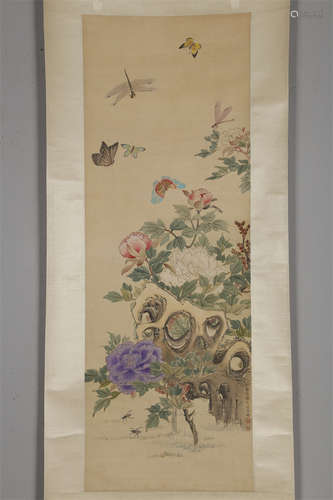 A Flowers&Butterflies Painting by Wan Rong.