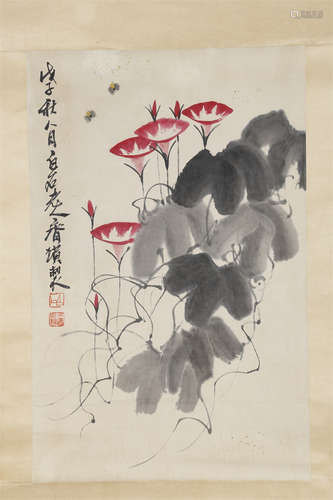 A Morning Glories Painting by Qi Baishi.