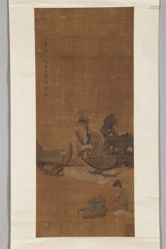 A Figure Painting on Silk by Chen Hongshou.