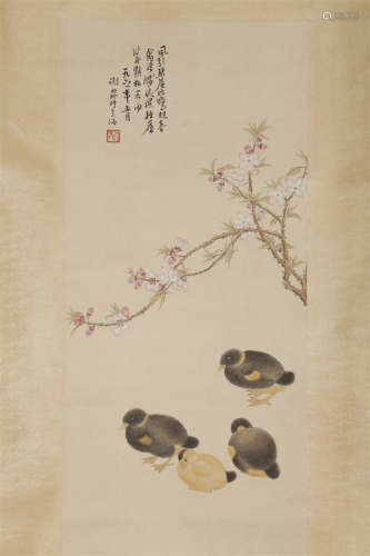 A Flowers and Birds Painting by Xie Zhiliu.