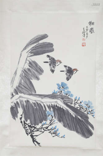 A Flowers and Birds Painting by Sun Qifeng.