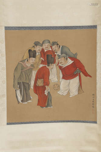 A Figure Painting on Silk by Wen Zhengming.