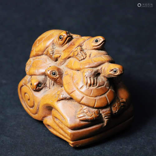 黄杨木雕长寿龟