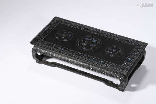 Black Lacquer Mother-of-Pearl Inlaid Long Table