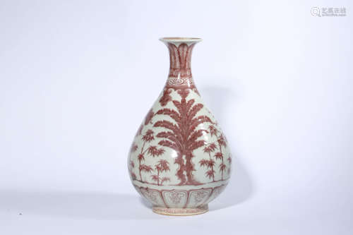 Underglaze Red Pine, Bamboo and Plum Yuhuchunping