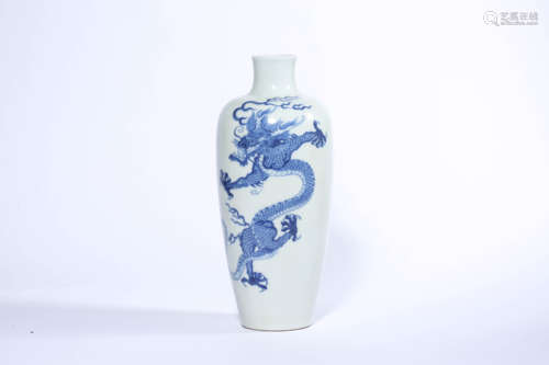 Blue and White Dragon Vase, Kangxi Mark