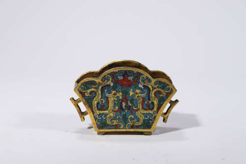 Gilt Bronze Cloisonne Enamel Chi-dragon Censer, Qianlong Mar...