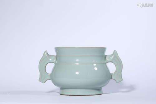 Sky-blue Glaze Double Eared Censer