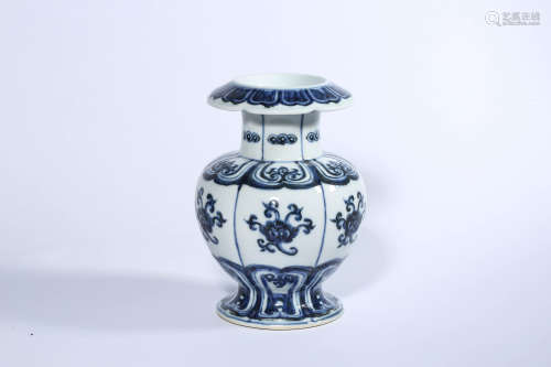 Blue and White Flared Mouth Gu Vase, Xuande Mark