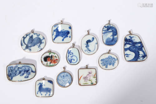 A Set of Guan Ware Zodiac Pieces