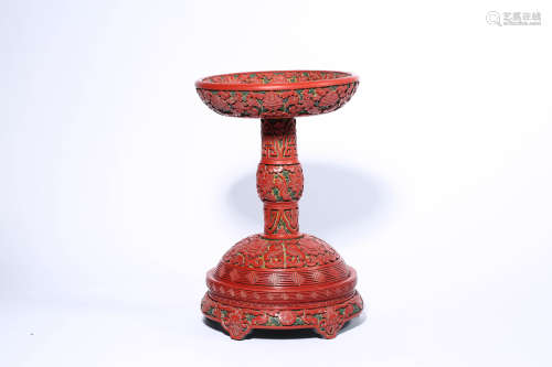 Carved Red Lacquer Sancai Hats Stand
