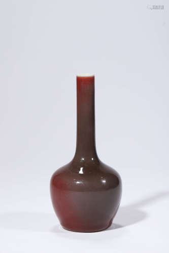 Peachbloom Glaze Bottle Vase, Yongzheng Mark