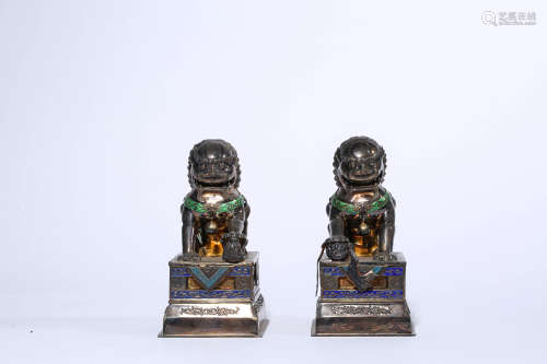 A Pair of Silver Lions