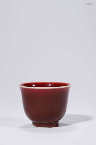 Sacrificial Red Glaze Cup, Xuande Mark