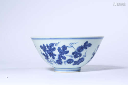 Blue and White Fruit Bowl, Chenghua Mark