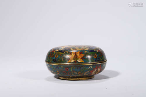 Gilt Bronze Cloisonne Enamel Box and Cover