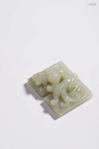 White Jade Chi-dragon Pakua Paper Weight