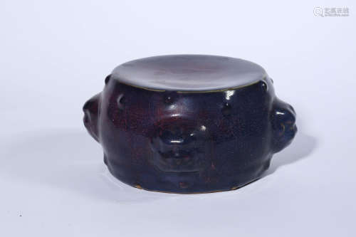 Aubergine Purple Glaze Drum-shape Stool
