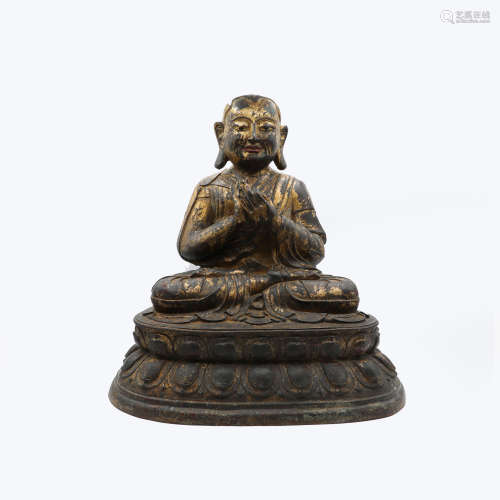 古銅製琉金仏座像
