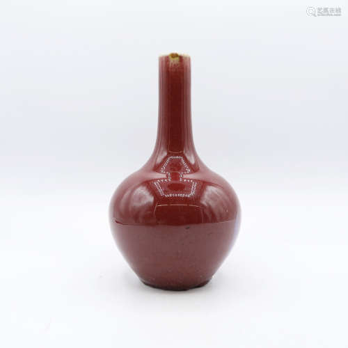 清代　窯変紅釉瓶