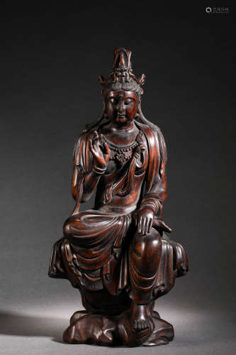 Agarwood wood seated Guanyin Buddha